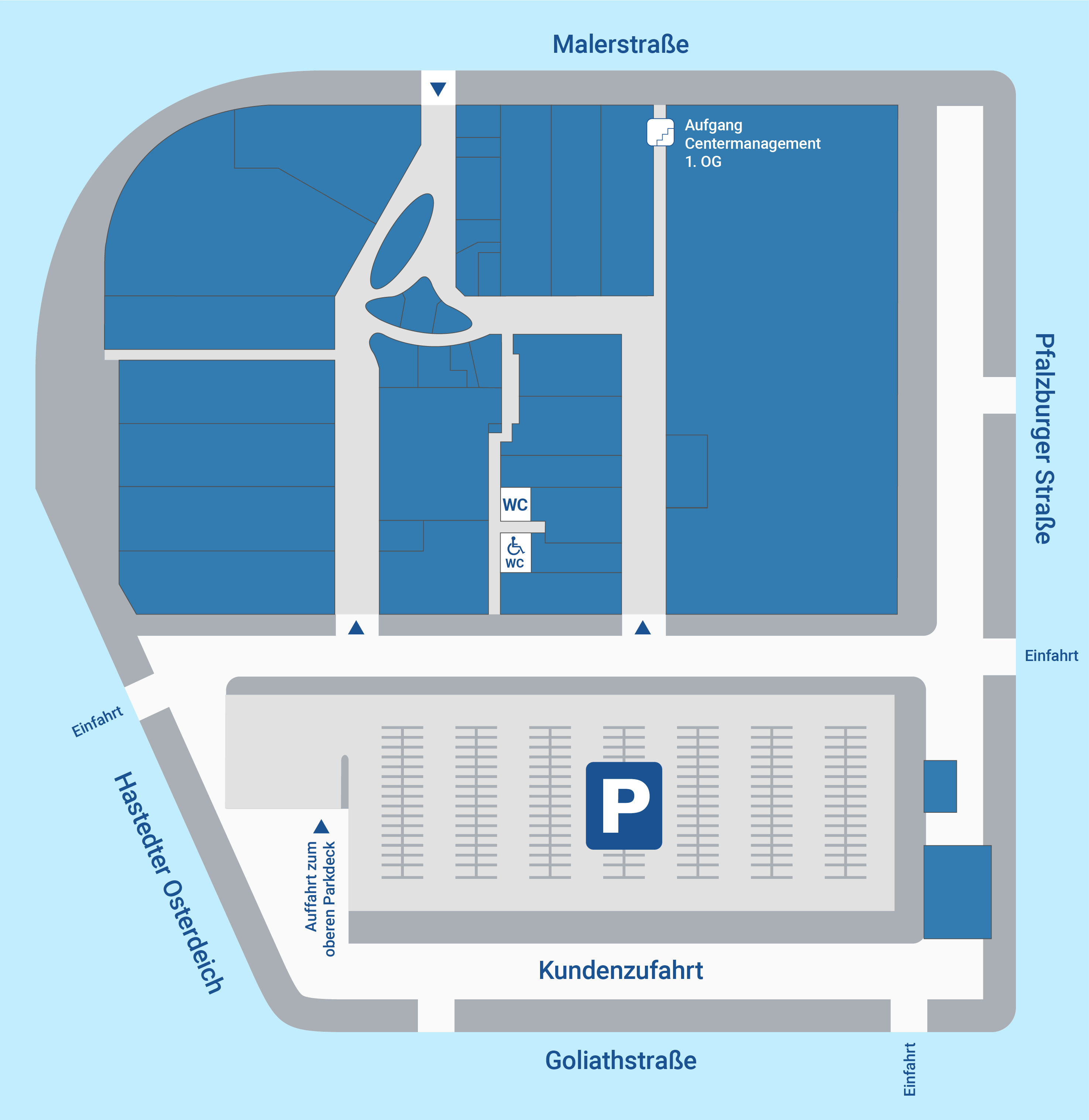 Lageplan Shoppingcenter HANSA CARRÉ Bremen